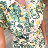 PEAR FLORAL BUTTON UP DRESS