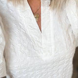 MORGAN WHITE TEXTURED BLOUSE