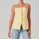 NORI BUTTON FRONT TOP // YELLOW