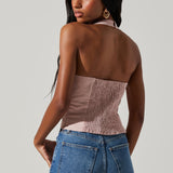 SUNNA HALTER BLUSH TOP