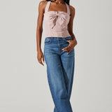 SUNNA HALTER BLUSH TOP