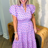 Lauren Lavender Tiered Midi Dress