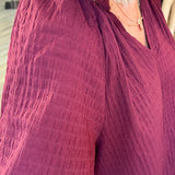 Francesca Burgundy Textured Top