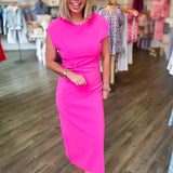 GUAVA PINK MIDI DRESS