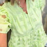 Babydoll Lime Mini Dress