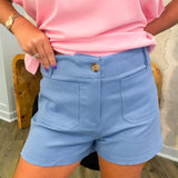 Stretch Shorts High Waist Front Pocket
