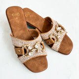EVA TAUPE JEWELED SANDAL