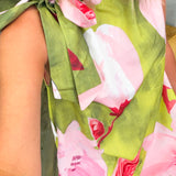 Sydney Ruffle Neck Tie Sleeveless Floral Print Mini Dress