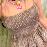 Powell Paisley Brown Midi Dress