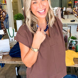 Lara Brown Cap Sleeve Tank