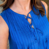 WHITNEY BLUE PINTUCK DRESS