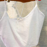 Elastic Strap Two Ply Knit Cami Crop Top