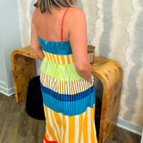 Colorful Stripe Cami Maxi Dress