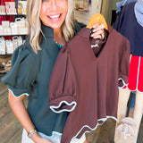 Boutwell Scalloped Blouse