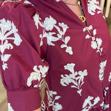 Taylor Burgundy Floral Dress
