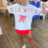 OLE MISS PALE BLUE OVERSIZED TSHIRT