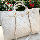 MELISSA TOTE PEARL QUILTED LD