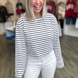 SAILOR STRIPED WIDE ARM TOP