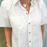 White Pocket Poplin Top