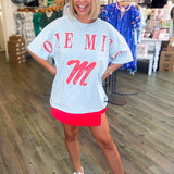 OLE MISS PALE BLUE OVERSIZED TSHIRT