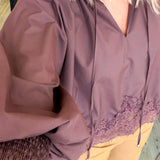 Chocolate Lace Long Sleeve Blouse