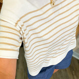 Katey Taupe Stripe Top