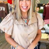 Totally Tan Tie Top