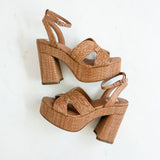 WAYLAN CAFE RAFFIA PLATFORM SANDALS