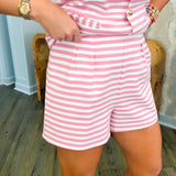 Elena Pink Striped Shorts