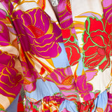 JOSIE MULTI FLORAL BUBBLE HEM DRESS