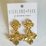 Gold Flower Drop Earrings