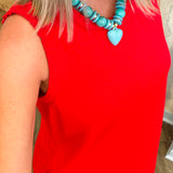 Aubrey Red Sleeveless Dress