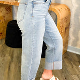 Ella High Rise Cropped Straight Leg Jeans