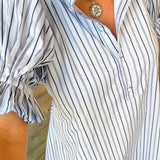 Ella Blue Stripe Babydoll Dress