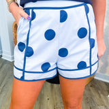 Brittany Powder Blue Polka Dot Shorts