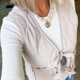 Carley Taupe Woven Vest