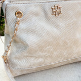 TEEGAN SHIMMER CHAMPAGNE TOTE