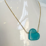 Colored Heart Stone Necklace