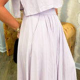 Dusty Lavender Crop Top and Midi Skirt Set