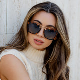 Demi Sunglasses | Whiskey Brown Tortoise/ Blue Gradient Lens