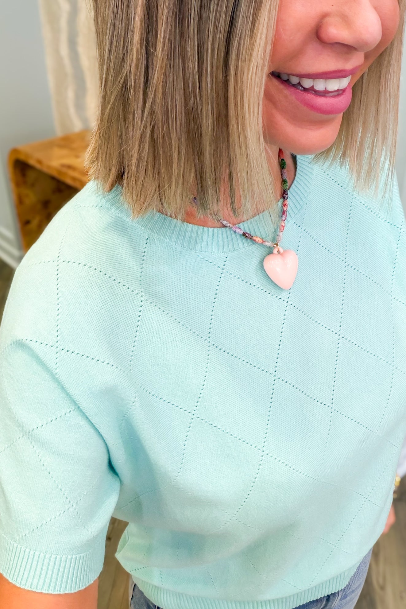 Molly Mint Pointelle Top