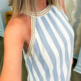 Hollis Blue Stripe Maxi Dress