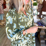 Serena Olive Floral Mini Dress