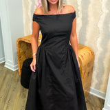 Corrine Black Midi Dress