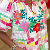 SPRING FLING EMBROIDERED BLOUSE