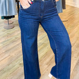 KUT Maya High Rise Wide Fab Ab Wide Leg Dark Wash Jean