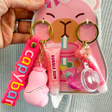 Capybara Lip Gloss Key Chain