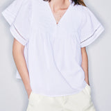 EMILY -  fiji white cotton blouse