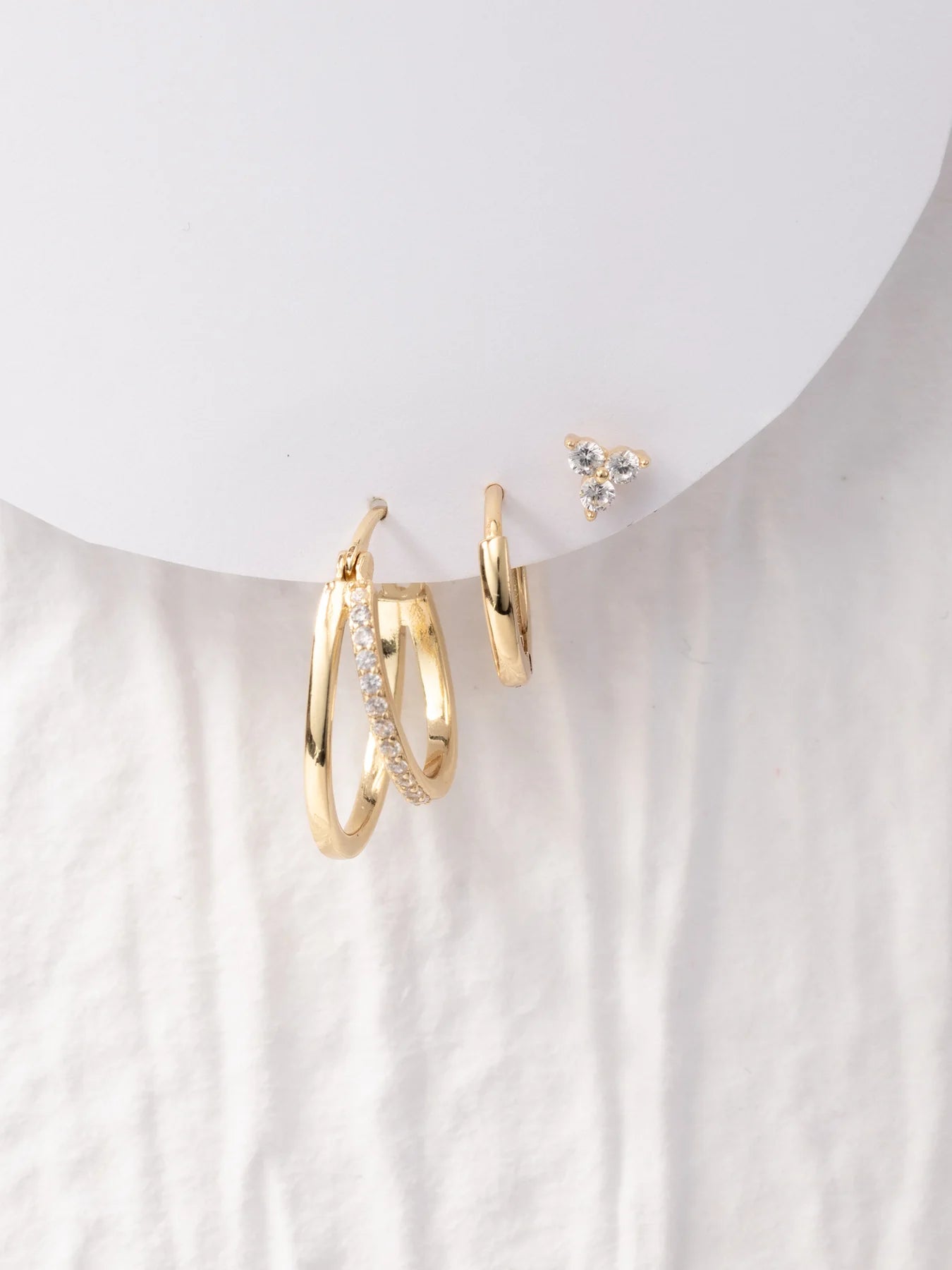 GOLD TRIO EARRING PACKS || 12 STYLES