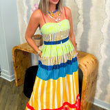 Colorful Stripe Cami Maxi Dress